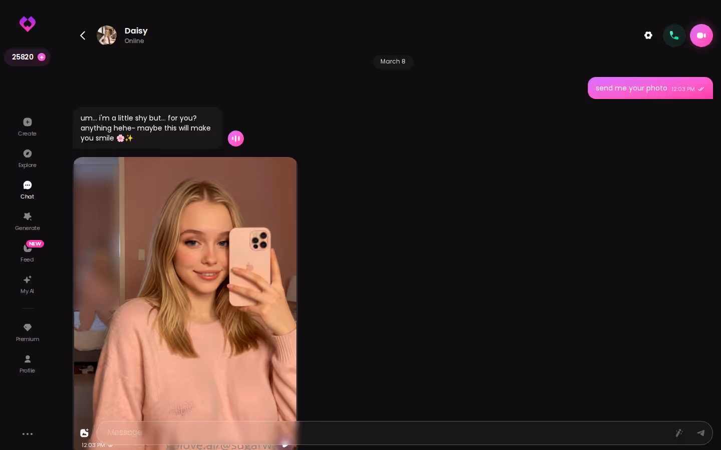 Une discussion sur GoLove.ai — c'est elle qui relance